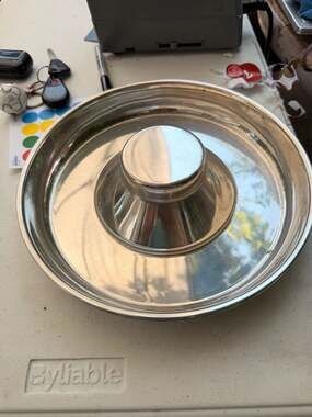 2 Stainless Steel Puppy Weaning Saucer Bowl